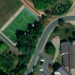 Sand Volleyball Court in Roßleben, Thüringen — aerial view