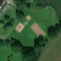 Sand Volleyball Court in Dehlitz, Sachsen-Anhalt — aerial view