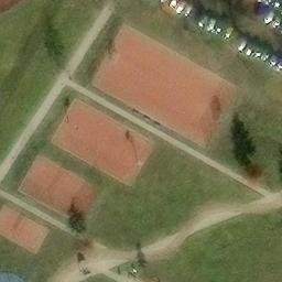 Sand Volleyball Court in Friedrichstadt, Sachsen — aerial view
