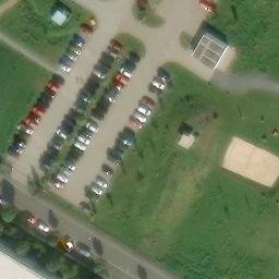 Sand Volleyball Court — aerial view