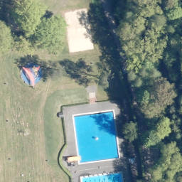 Sand Volleyball Court in Kreuztal, Nordrhein-Westfalen — aerial view