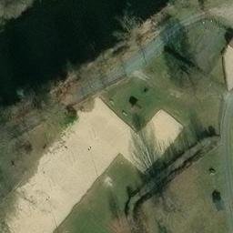 Sand Volleyball Court in Jena, Thüringen — aerial view