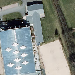 Sand Volleyball Court in Gräfenhain, Thüringen — aerial view