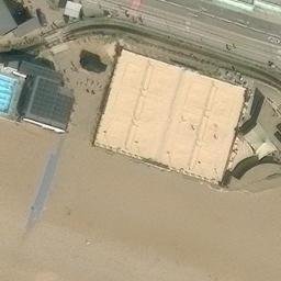 Sand Volleyball Court — aerial view