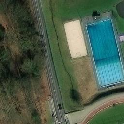 Sand Volleyball Court in Hennef (Sieg), Nordrhein-Westfalen — aerial view