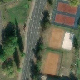 Volleyball Court near Újezd — aerial view