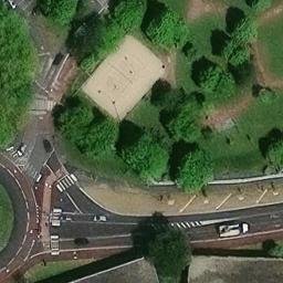 Terrain de beachvolley — aerial view
