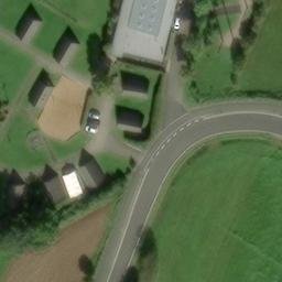 Sand Volleyball Court in Bad Brückenau, Bayern — aerial view