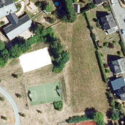 Sand Volleyball Court in Geroldsgrün, Bayern — aerial view