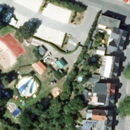 Sand Volleyball Court in Coburg, Bayern — aerial view