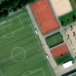 Sand Volleyball Court in Steinbach am Taunus, Hessen — aerial view