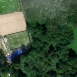 Sand Volleyball Court in Bad Vilbel, Hessen — aerial view