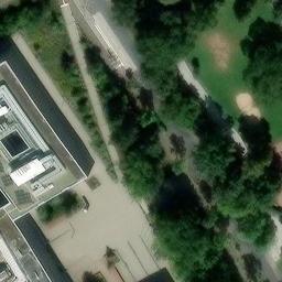 Sand Volleyball Court, Frankfurt am Main — aerial view