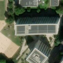 Sand Volleyball Court in Frankfurt am Main, Hessen — aerial view
