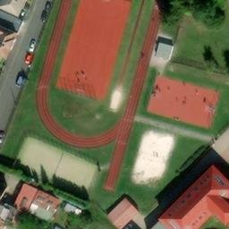 Sand Volleyball Court — aerial view