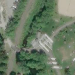Whistler Creekside Beach Volleyball Court #3 — aerial view