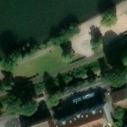 Sand Volleyball Court in Offenbach, Hessen — aerial view