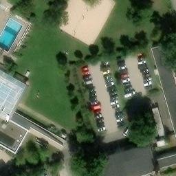 Sand Volleyball Court in Kelsterbach, Hessen — aerial view
