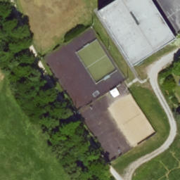 Sand Volleyball Court in Niederwerrn, Bayern — aerial view