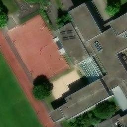 Sand Volleyball Court in Aschaffenburg, Bayern — aerial view