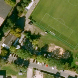 Sand Volleyball Court in Aschaffenburg, Bayern — aerial view