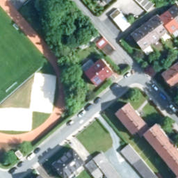 Sand Volleyball Court in Bayreuth, Bayern — aerial view