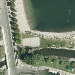 West Kelowna Beach Volleyball Court #1 — aerial view