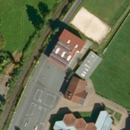 Sand Volleyball Court, Weilbach — aerial view