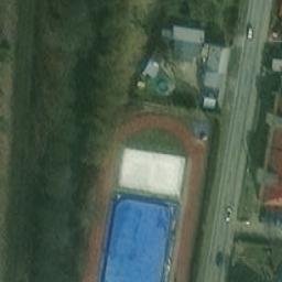 Volleyball Court near Posluchov — aerial view