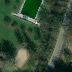 Sand Volleyball Court, Birkenau — aerial view