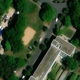 Sand Volleyball Court in Nuremberg, Bayern — aerial view