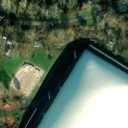 Sand Volleyball Court in Mannheim, Baden-Württemberg — aerial view