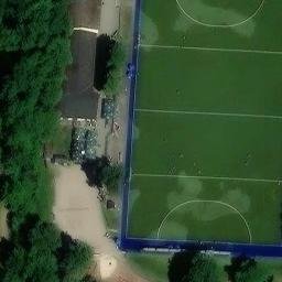 Sand Volleyball Court, Ludwigshafen am Rhein — aerial view