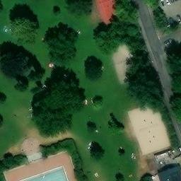Sand Volleyball Court, Heidelberg — aerial view
