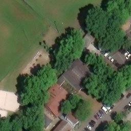 Sand Volleyball Court in Wendelstein, Bayern — aerial view