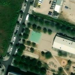 Sand Volleyball Court, Heidelberg — aerial view