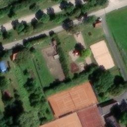 Sand Volleyball Court in Flachslanden, Bayern — aerial view