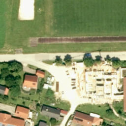 Sand Volleyball Court in Lauterhofen, Bayern — aerial view