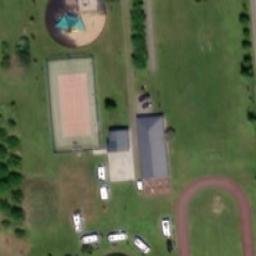 Volleyball Court near Břest — aerial view