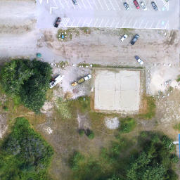 Castlegar Beach Volleyball Court — aerial view