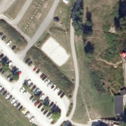 Sand Volleyball Court — aerial view