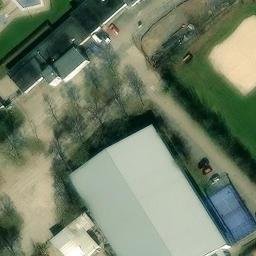 Sand Volleyball Court in Wiesloch, Baden-Württemberg — aerial view