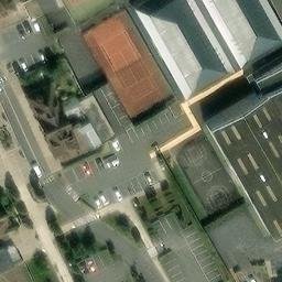Volleyball Court near Merville-Franceville-Plage — aerial view