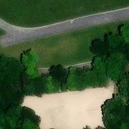 Terrain de beach volley — aerial view