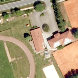 Sand Volleyball Court, Heideck — aerial view