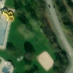 Sand Volleyball Court, Bretten — aerial view