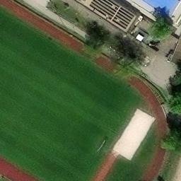 Sand Volleyball Court, Regensburg — aerial view