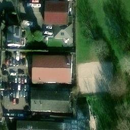 Sand Volleyball Court in Karlsruhe, Baden-Württemberg — aerial view