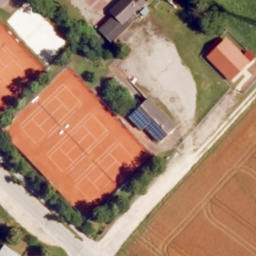 Sand Volleyball Court — aerial view