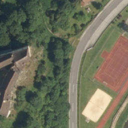 Sand Volleyball Court — aerial view